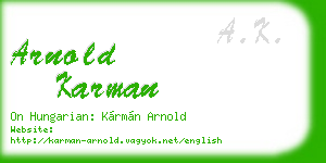 arnold karman business card