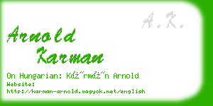 arnold karman business card